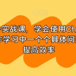 GPT指令实战课，学会使用CHATGPT，解决工作学习中一个个具体问题，真正提高效率